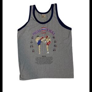 90s grey muay thai boxing